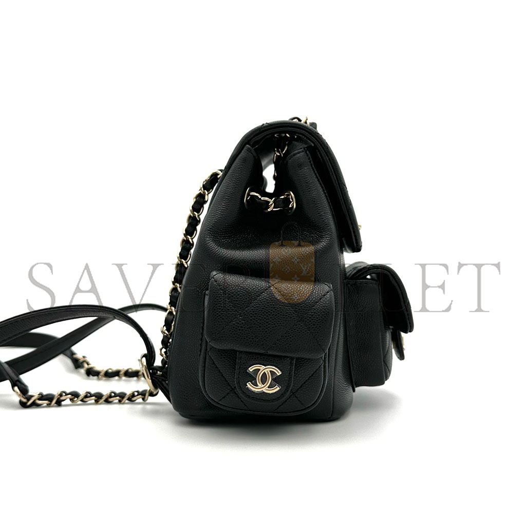 CHANEL MASTER SMALL DUMA 23K GRAINED CALFSKIN BACKPACK AS4399 (19.5*18*10cm)